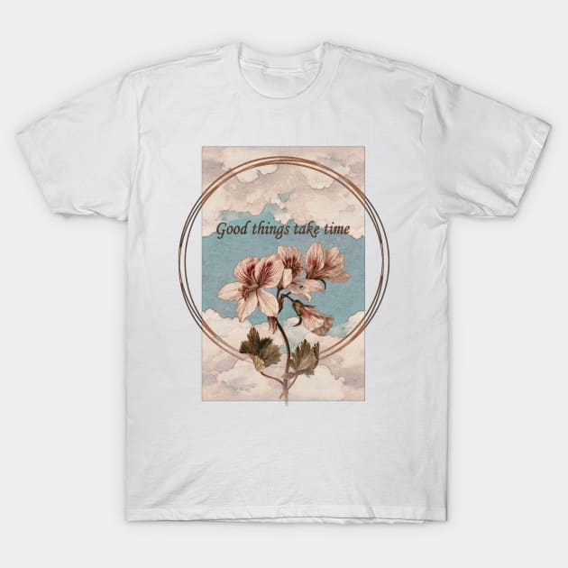 Art beautiful dream love romantic clouds sky aesthetic retro vintage flower floral print inspired artsy renaissance classic classy good vibes positivity inspiration motivation T-Shirt by AGRHouse